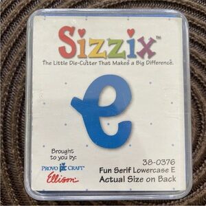 Sizzix Fun Serif Lowercase E Die Cutter - Blue Provo Craft
